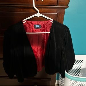 Last Chance Donating next week. Torrid Plus size 22/24 velvet bolero over jacket